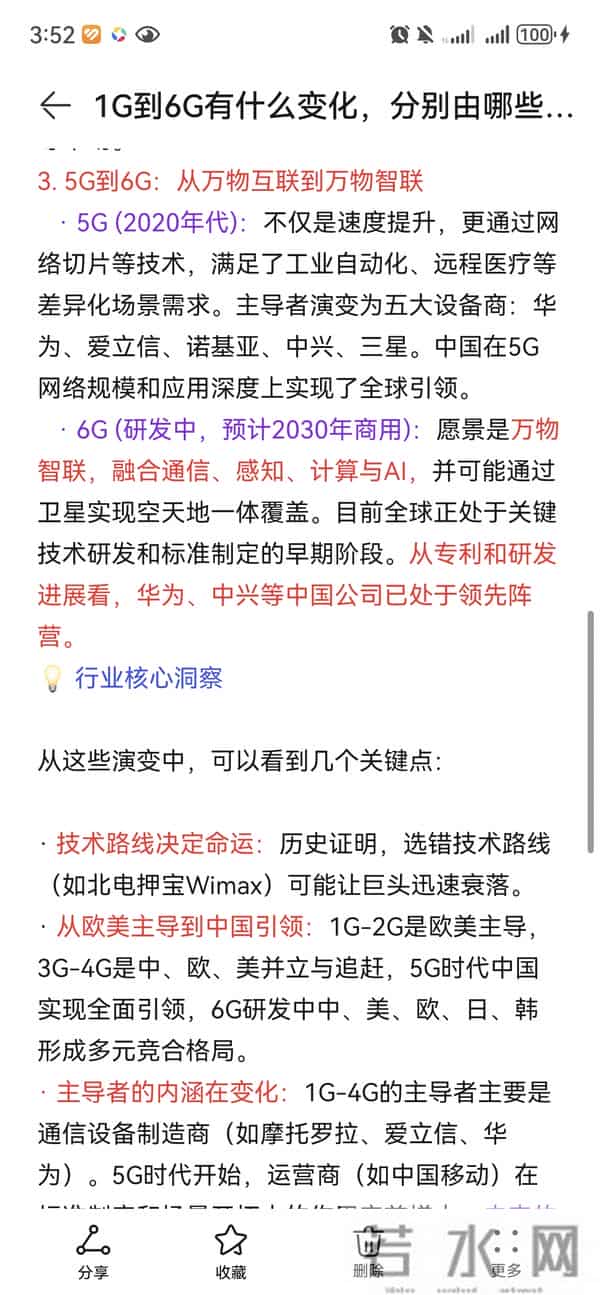 1G到6G有什么变化,分别由哪些公司主导