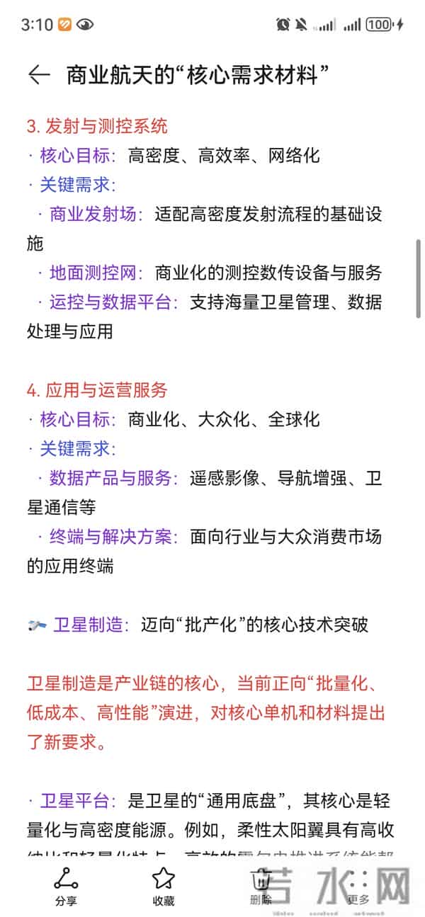商业航天的“核心需求材料”