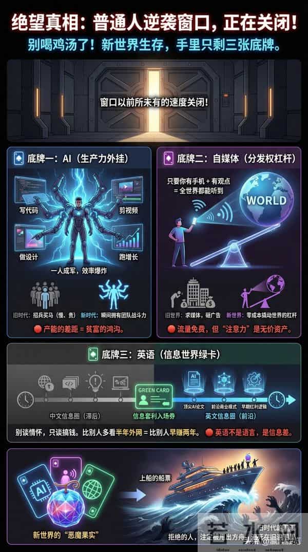 说句让人绝望的实话：普通人逆袭的窗口正在以前所未有的速度关闭