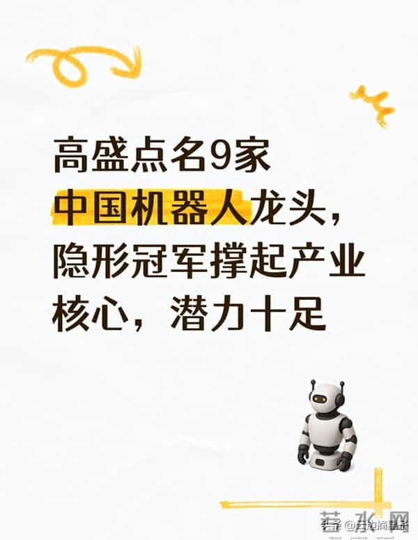 高盛点名9家中国机器人龙头，隐形冠军撑起产业核心，潜力十足