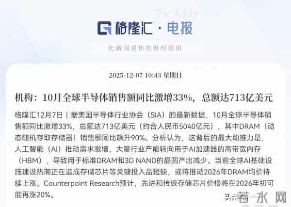 周末炸裂！存储芯片涨价潮爆发，PC巨头提价20%，两大主线迎翻倍