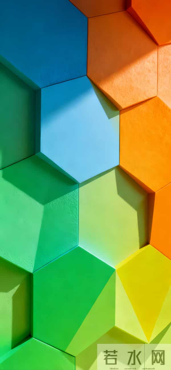 5块壁纸：立体 几何 多彩 渐变