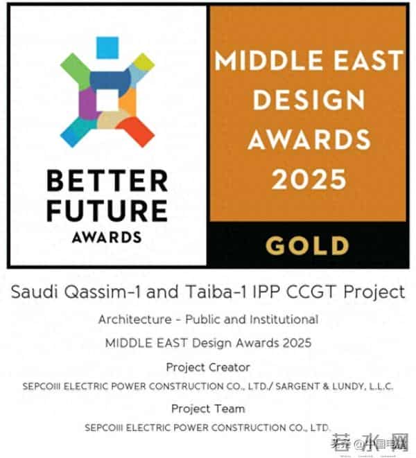 金奖+1！中国电建多个项目荣获中东设计大奖