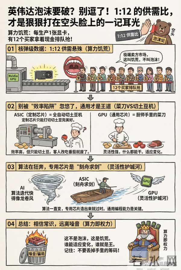 英伟达泡沫要破?1-12 的供需比才是狠狠打在空头脸上的一记耳光