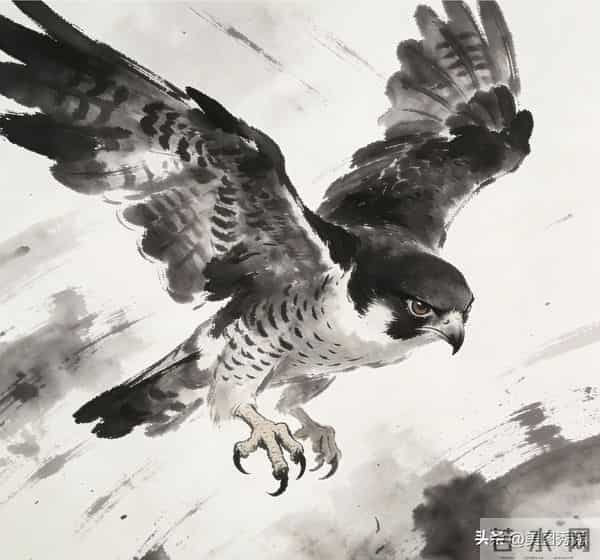 水墨画 游隼