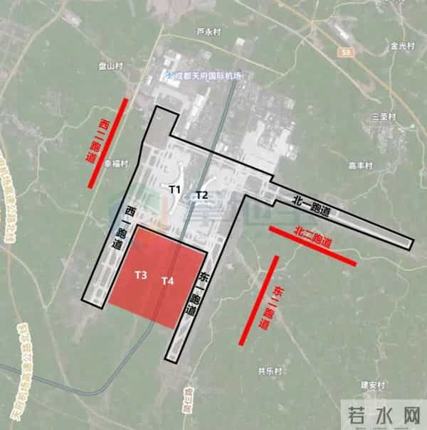 成都天府机场规划了6条跑道，二期只建2条，不敢抢在上海前面