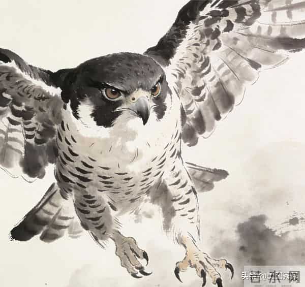 水墨画 游隼