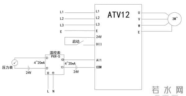 ATV12变频器自带PID控制通过仪表调压实现恒压供水