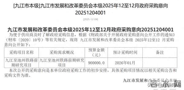 估算总投300亿元！九江至池州铁路前期研究启动！