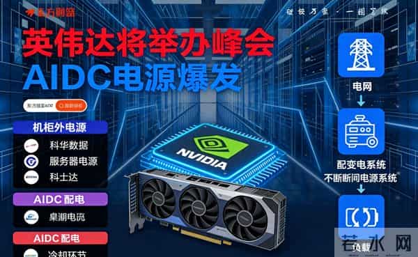 英伟达将举办峰会，AIDC电源爆发附个股