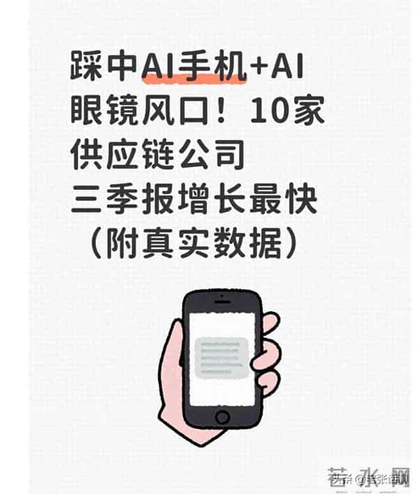 踩中AI手机+AI眼镜风口！10家供应链公司三季报增长最快