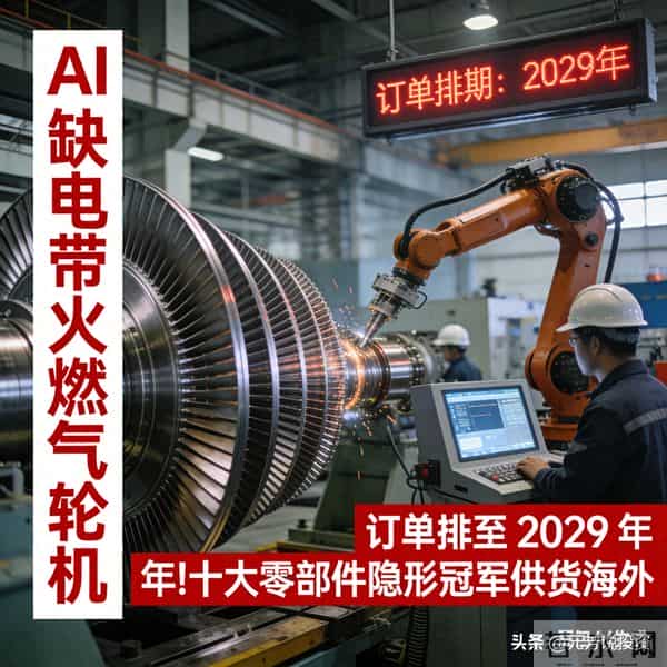 AI 缺电带火燃气轮机 订单排至 2029 年!十大零部件隐形冠军供货海外