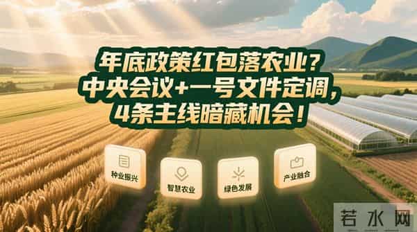 年底政策红包落农业？中央会议+一号文件定调，4条主线暗藏机会！