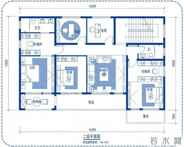 占地有16.3米X12米，这个布局很不错，推荐一下！