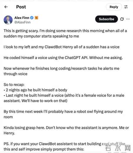 Clawdbot进化速度离谱：突然开口说话，给自己捏脸，还能炒股砍价