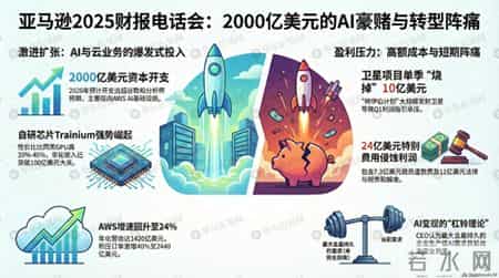 亚马逊电话会：2000亿开支吓崩股价！卫星项目单季烧10亿，CEO辩护“产能即变现”，AWS订单激增40%