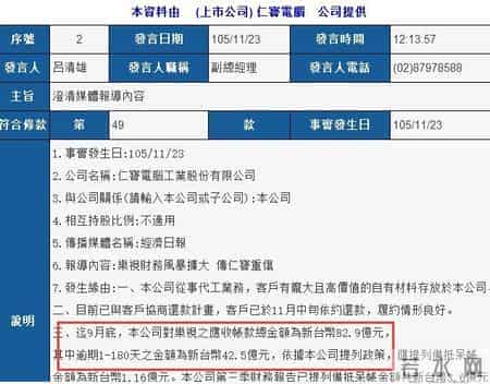 仁宝回应乐视欠款